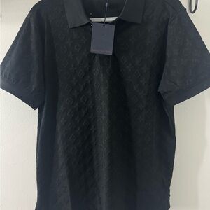 Louis Vuitton Black Polo Shirt Classic Design